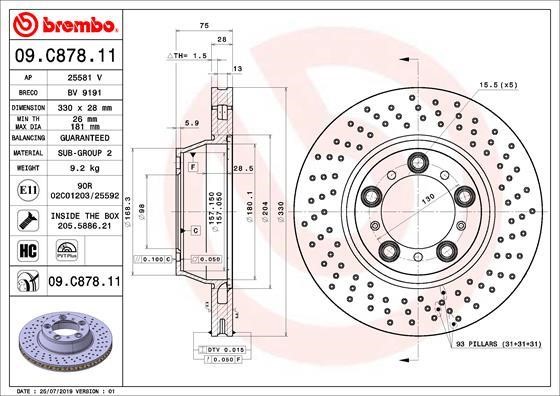 AP (Brembo) 25581 V Тормозной диск 25581V: Купить в Польше - Отличная цена на 2407.PL!