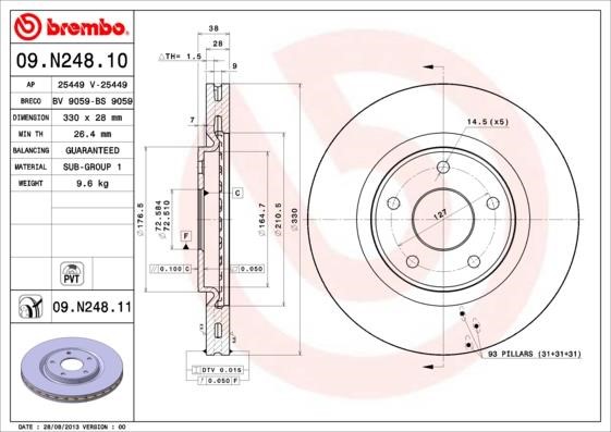 AP (Brembo) 25449 V Тормозной диск 25449V: Купить в Польше - Отличная цена на 2407.PL!