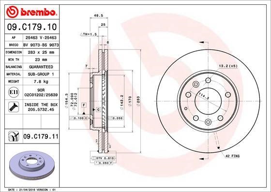 AP (Brembo) 25463 V Тормозной диск 25463V: Отличная цена - Купить в Польше на 2407.PL!