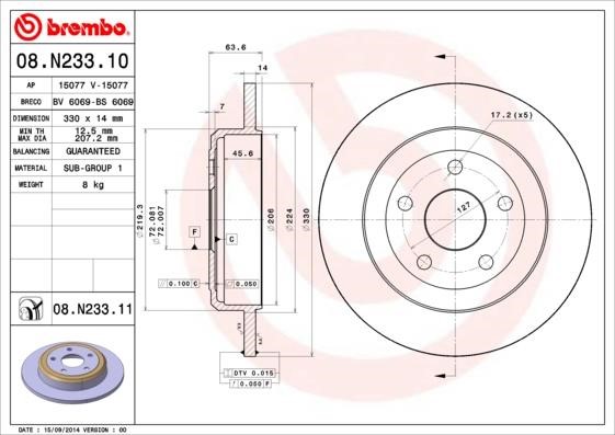 AP (Brembo) 15077 V Тормозной диск 15077V: Отличная цена - Купить в Польше на 2407.PL!