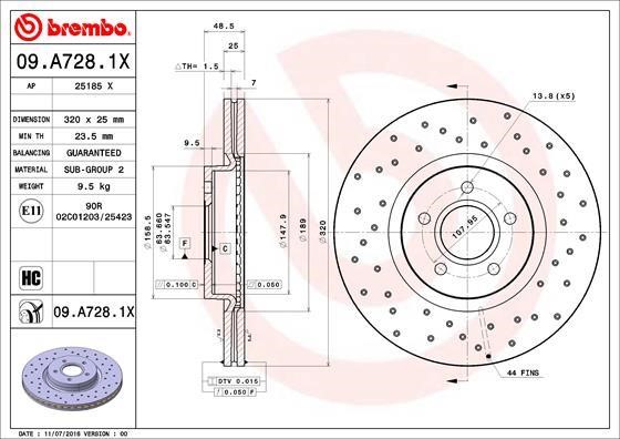AP (Brembo) 25185 X Тормозной диск 25185X: Отличная цена - Купить в Польше на 2407.PL!