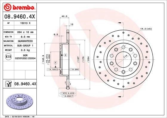 AP (Brembo) 15013 X Тормозной диск 15013X: Отличная цена - Купить в Польше на 2407.PL!