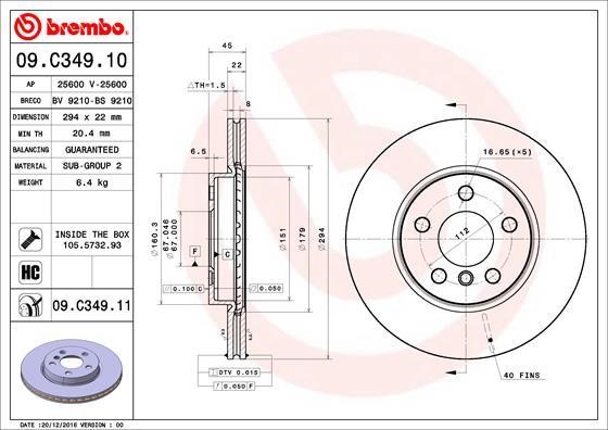 AP (Brembo) 25600 V Тормозной диск 25600V: Отличная цена - Купить в Польше на 2407.PL!