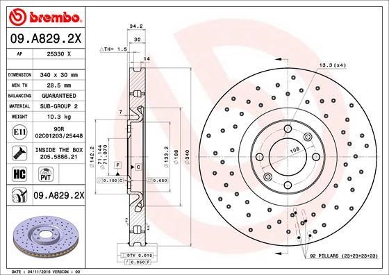 AP (Brembo) 25330 X Тормозной диск 25330X: Купить в Польше - Отличная цена на 2407.PL!