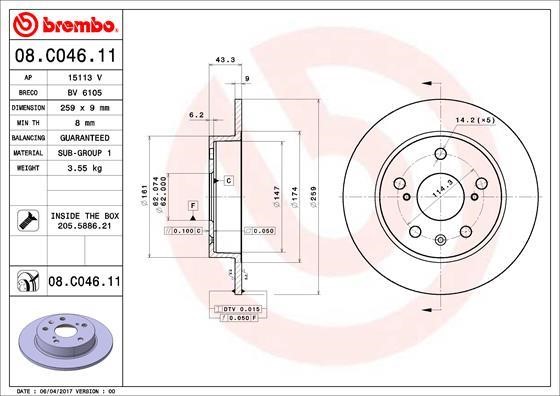AP (Brembo) 15113 V Тормозной диск 15113V: Отличная цена - Купить в Польше на 2407.PL!
