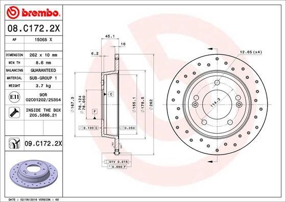 AP (Brembo) 15065 X Гальмівний диск 15065X: Купити у Польщі - Добра ціна на 2407.PL!