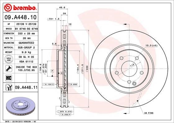 AP (Brembo) 25139 V Диск гальмівний 25139V: Приваблива ціна - Купити у Польщі на 2407.PL!