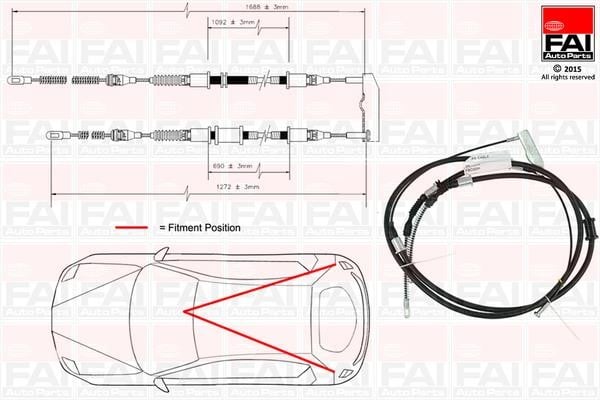 FAI FBC0091 Cable Pull, parking brake FBC0091: Buy near me at 2407.PL in Poland at an Affordable price!