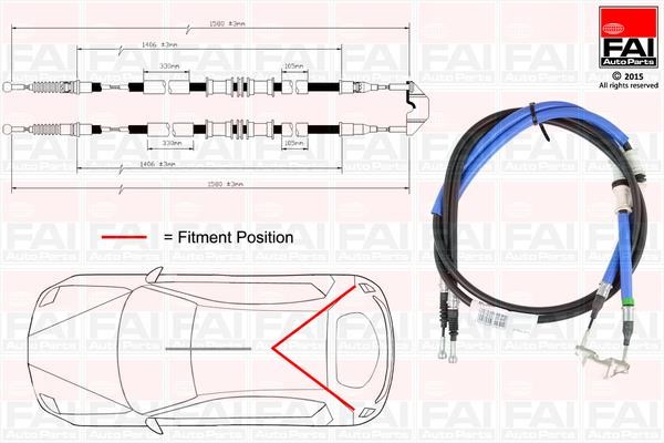 FAI FBC0075 Трос стояночного тормоза FBC0075: Отличная цена - Купить в Польше на 2407.PL!