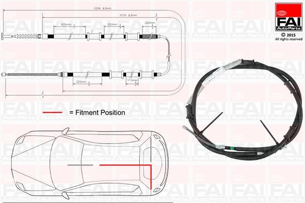 FAI FBC0030 Cable Pull, parking brake FBC0030: Buy near me in Poland at 2407.PL - Good price!