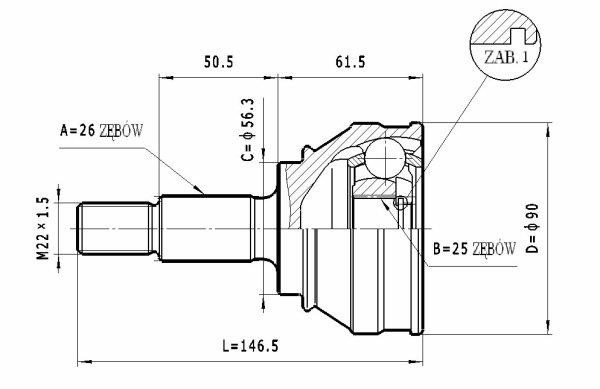 Statim C.332 Шарнір рівних кутових швидкостей (ШРКШ) C332: Приваблива ціна - Купити у Польщі на 2407.PL!