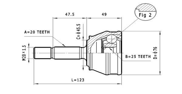 Statim C.282 Шарнир равных угловых скоростей (ШРУС) C282: Отличная цена - Купить в Польше на 2407.PL!