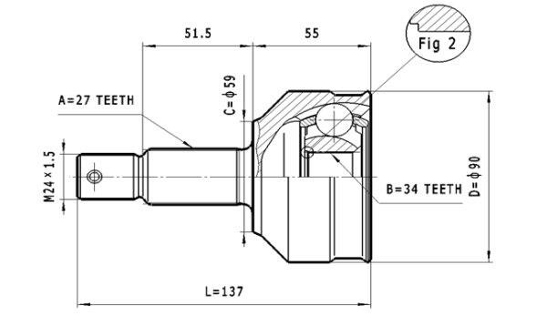 Statim C.108 Шарнир равных угловых скоростей (ШРУС) C108: Отличная цена - Купить в Польше на 2407.PL!