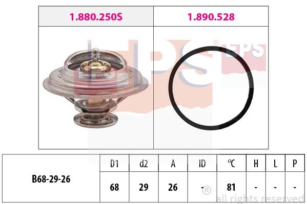 Eps 1.880.250 Thermostat, coolant 1880250: Buy near me in Poland at 2407.PL - Good price!