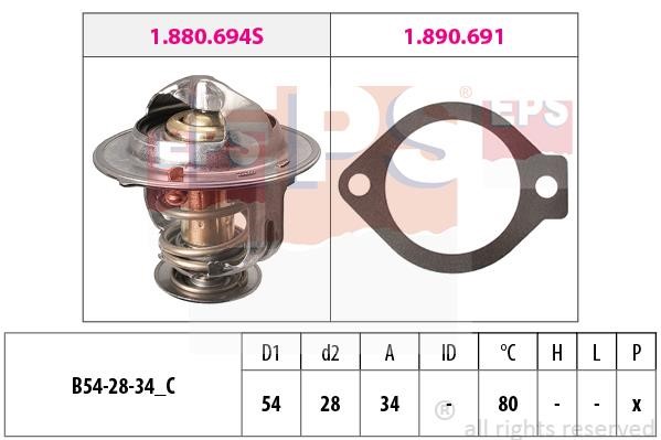 Eps 1.880.694 Thermostat, coolant 1880694: Buy near me in Poland at 2407.PL - Good price!