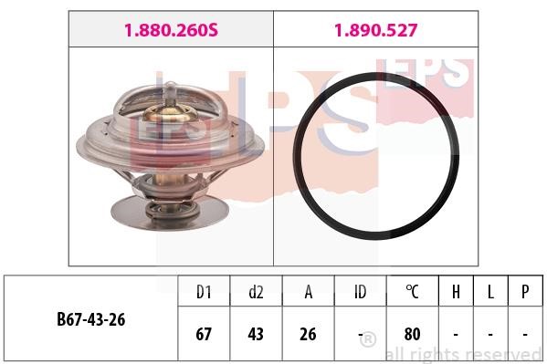 Eps 1.880.260 Thermostat, coolant 1880260: Buy near me at 2407.PL in Poland at an Affordable price!