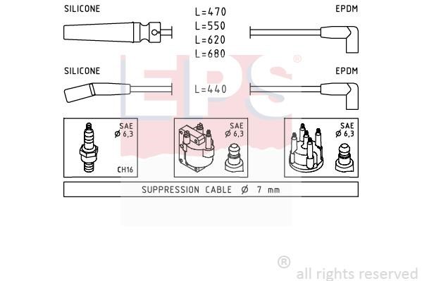Eps 1.501.433 Ignition cable kit 1501433: Buy near me in Poland at 2407.PL - Good price!