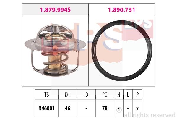 Eps 1.879.993 Thermostat, coolant 1879993: Buy near me in Poland at 2407.PL - Good price!