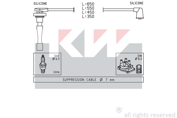 KW 360709 Ignition cable kit 360709: Buy near me in Poland at 2407.PL - Good price!