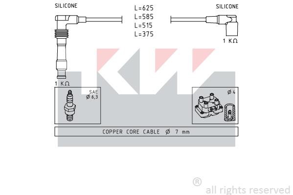 KW 359688 Zündkabel kit 359688: Kaufen Sie zu einem guten Preis in Polen bei 2407.PL!