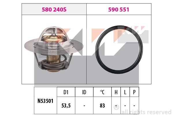 KW 580654 Thermostat, coolant 580654: Buy near me in Poland at 2407.PL - Good price!