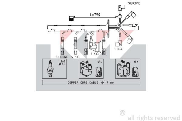 KW 359573 Ignition cable kit 359573: Buy near me in Poland at 2407.PL - Good price!