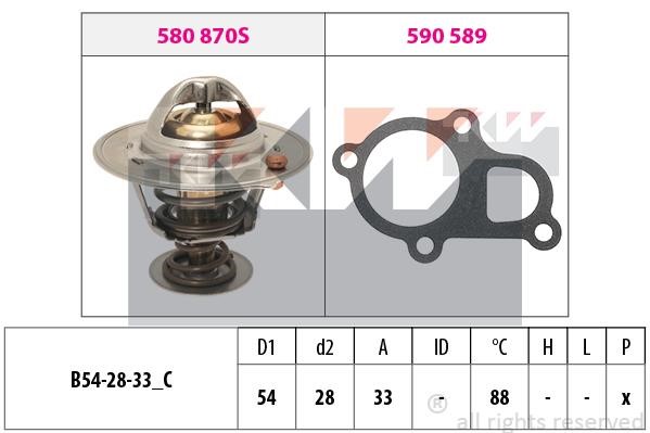 KW 580870 Thermostat, coolant 580870: Buy near me in Poland at 2407.PL - Good price!