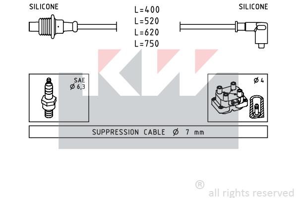 KW 359674 Ignition cable kit 359674: Buy near me in Poland at 2407.PL - Good price!