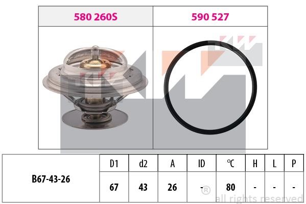 KW 580260 Thermostat, coolant 580260: Buy near me in Poland at 2407.PL - Good price!