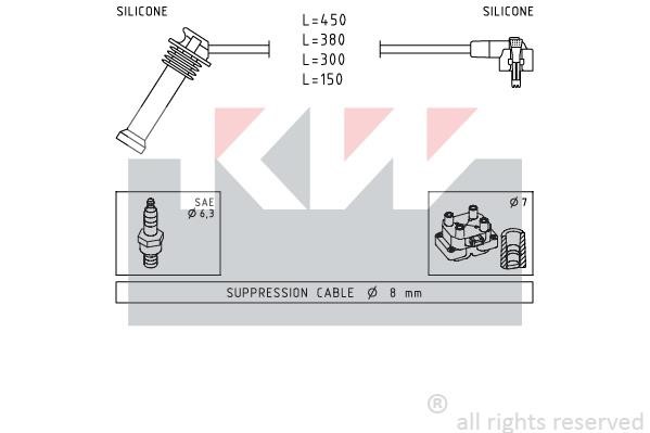 KW 360630 Ignition cable kit 360630: Buy near me in Poland at 2407.PL - Good price!