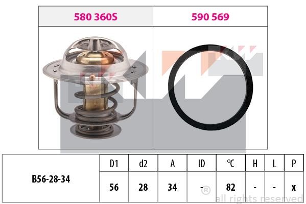 KW 580360 Thermostat, coolant 580360: Buy near me at 2407.PL in Poland at an Affordable price!