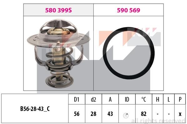 KW 580444 Thermostat, coolant 580444: Buy near me in Poland at 2407.PL - Good price!