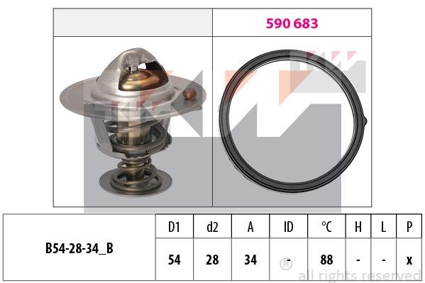 KW 580834 Thermostat, coolant 580834: Buy near me at 2407.PL in Poland at an Affordable price!