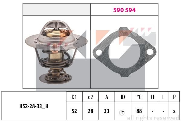 KW 580387 Thermostat, coolant 580387: Buy near me in Poland at 2407.PL - Good price!