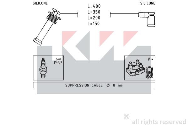 KW 358242 Ignition cable kit 358242: Buy near me in Poland at 2407.PL - Good price!