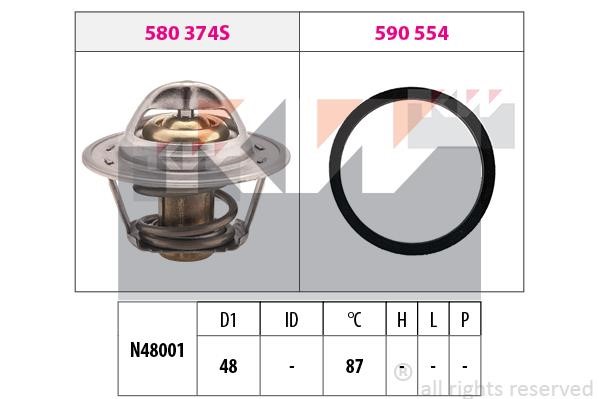 KW 580374 Thermostat, coolant 580374: Buy near me in Poland at 2407.PL - Good price!
