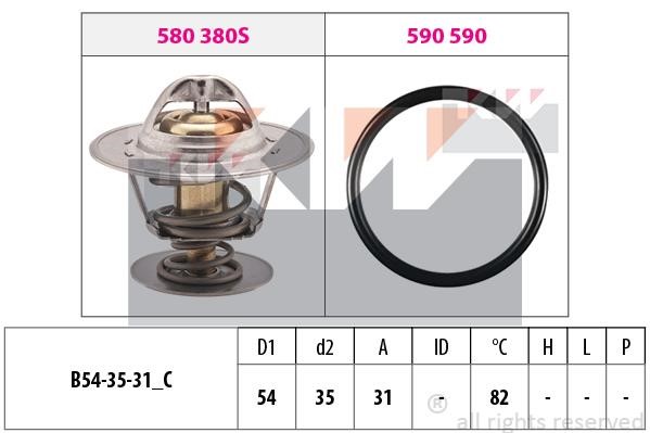 KW 580380 Thermostat, coolant 580380: Buy near me at 2407.PL in Poland at an Affordable price!