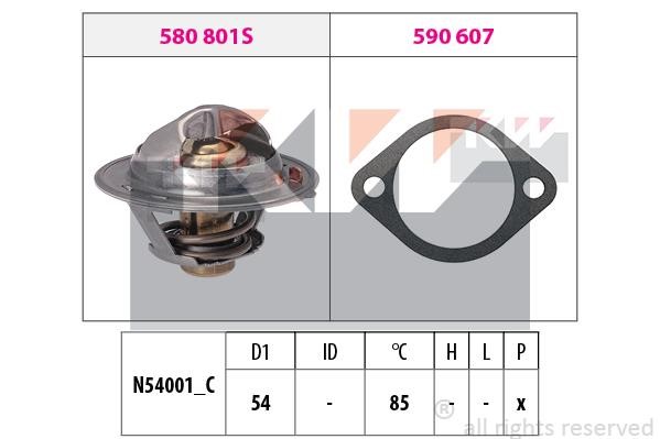 KW 580801 Thermostat, coolant 580801: Buy near me in Poland at 2407.PL - Good price!