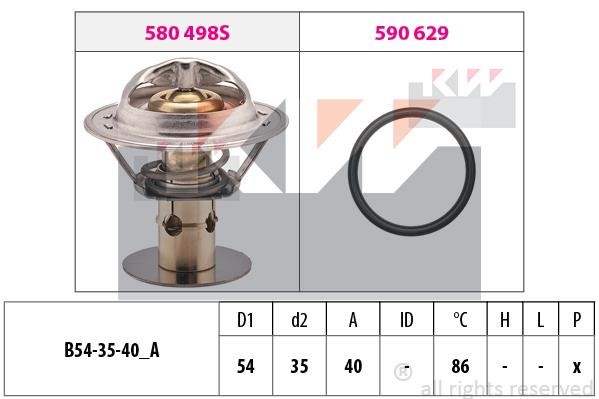 KW 580498 Thermostat, coolant 580498: Buy near me in Poland at 2407.PL - Good price!
