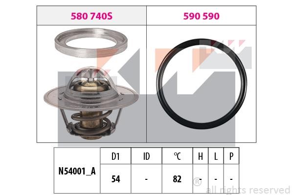 KW 580740 Thermostat, coolant 580740: Buy near me in Poland at 2407.PL - Good price!