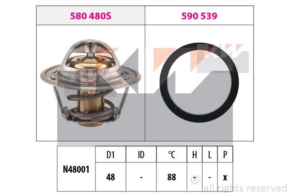 KW 580480 Thermostat, coolant 580480: Buy near me in Poland at 2407.PL - Good price!