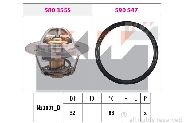 KW 580355 Thermostat, coolant 580355: Buy near me in Poland at 2407.PL - Good price!