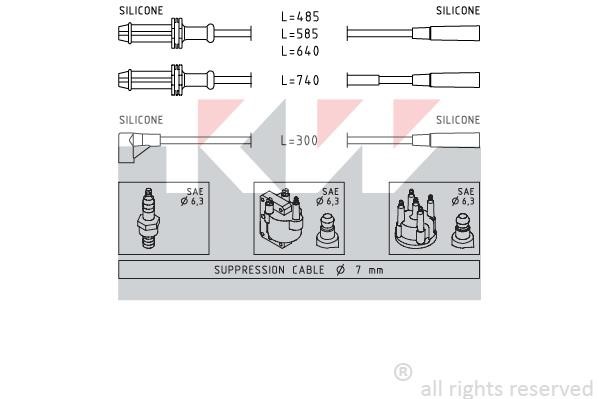 KW 360376 Ignition cable kit 360376: Buy near me in Poland at 2407.PL - Good price!
