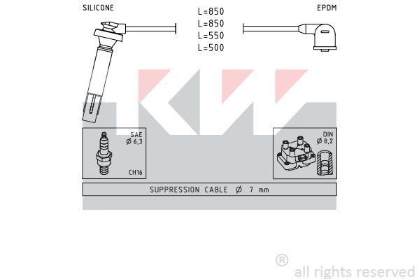 KW 358.106 Przewody wysokiego napięcia, komplet 358106: Dobra cena w Polsce na 2407.PL - Kup Teraz!