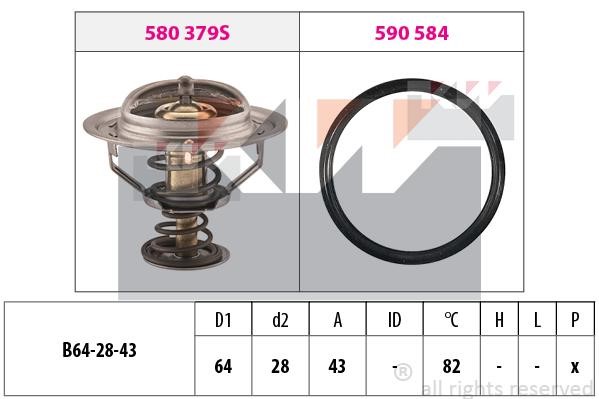 KW 580649 Thermostat, coolant 580649: Buy near me in Poland at 2407.PL - Good price!