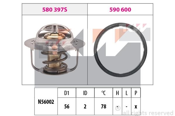 KW 580.397 Thermostat, coolant 580397: Buy near me in Poland at 2407.PL - Good price!