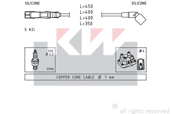KW 358069 Провода высоковольтные, комплект 358069: Отличная цена - Купить в Польше на 2407.PL!