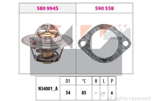 KW 580 994 Thermostat, coolant 580994: Buy near me at 2407.PL in Poland at an Affordable price!