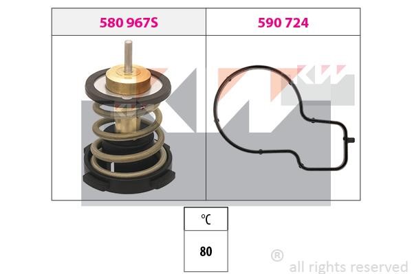 KW 580 967 Thermostat, coolant 580967: Buy near me at 2407.PL in Poland at an Affordable price!