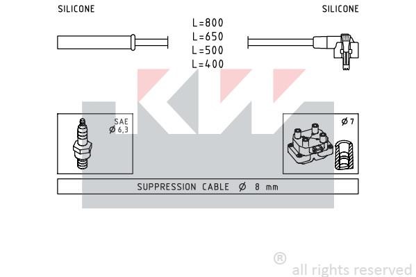 KW 359864 Ignition cable kit 359864: Buy near me in Poland at 2407.PL - Good price!